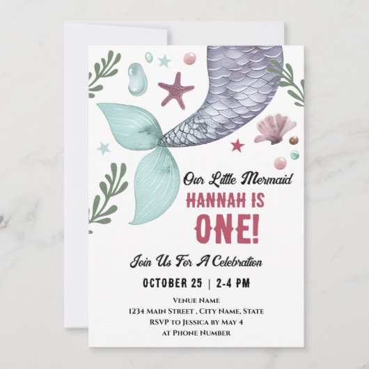 マーメイド1stバースデーシーズ 招待状 (正面)