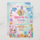 マーメイド1st写真海の誕生日の下 招待状 (正面/裏面)