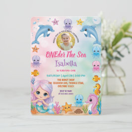 マーメイド1st写真海の誕生日の下 招待状