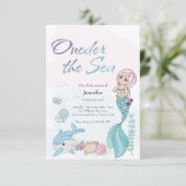 マーメイド1st女の子の誕生日パーティーワンダーザシー 招待状 (スタンド正面)