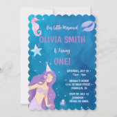 マーメイド1st誕生日パーティの招待状 招待状 (正面)