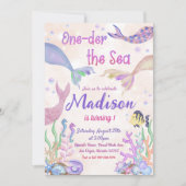 マーメイド1st誕生日パーティーアンダーザシーパーティー 招待状 (正面)