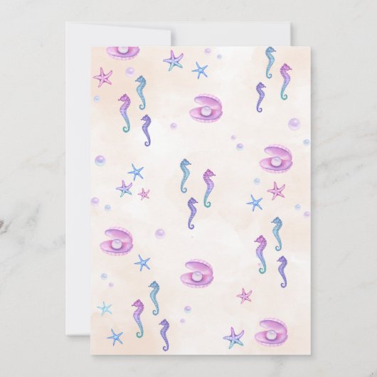 マーメイド1st誕生日パーティーアンダーザシーパーティー 招待状 (裏面)