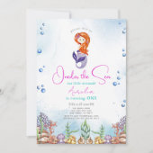 マーメイド1st誕生日パーティーオンダーザシー 招待状 (正面)