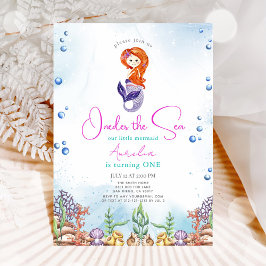 マーメイド1st誕生日パーティーオンダーザシー 招待状