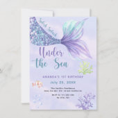 マーメイド1st誕生日パーティーザシーマーメイド 招待状 (正面)