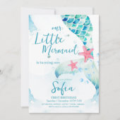 マーメイド1st誕生日パーティープールパーティー 招待状 (正面)