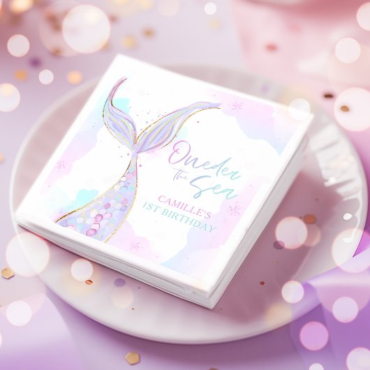 マーメイド1st誕生日パーティーワンダーザシーマーメイド スタンダードカクテルナプキン