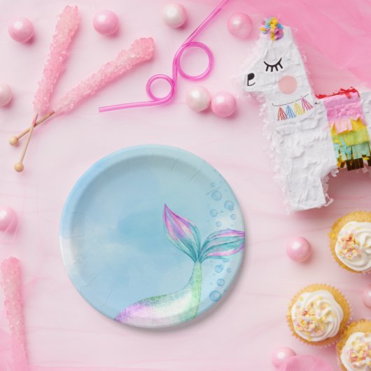 マーメイド1st誕生日パーティーワンダーザシーマーメイド ペーパープレート (パーティー)
