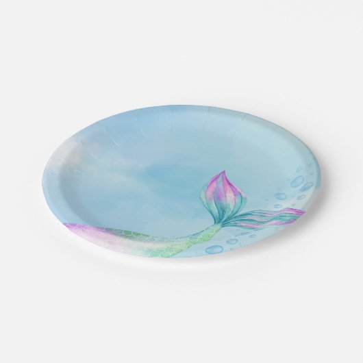 マーメイド1st誕生日パーティーワンダーザシーマーメイド ペーパープレート (アングル)