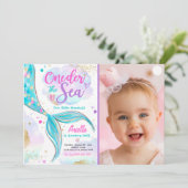 マーメイド1st誕生日パーティーワンダーザシーマーメイド 招待状 (スタンド正面)