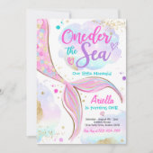 マーメイド1st誕生日パーティーワンダーザシーマーメイド 招待状 (正面)