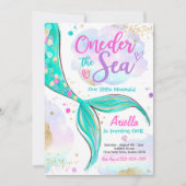 マーメイド1st誕生日パーティーワンダーザシーマーメイド 招待状 (正面)