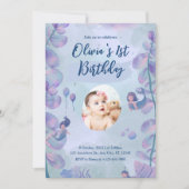 マーメイド1st誕生日パーティーワンダーザシーマーメイド 招待状 (正面)