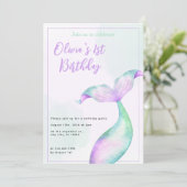 マーメイド1st誕生日パーティーワンダーザシーマーメイド 招待状 (スタンド正面)