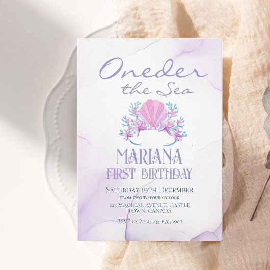 マーメイド1st誕生日パーティーワンダーザシーマーメイド 招待状