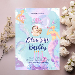 マーメイド1st誕生日パーティーワンダーザシーマーメイド 招待状