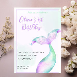 マーメイド1st誕生日パーティーワンダーザシーマーメイド 招待状