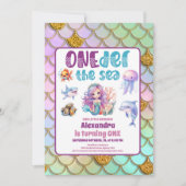 マーメイド1st誕生日パーティーワンダーザシーマーメイド 招待状 (正面)