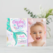 マーメイド1st誕生日パーティーワンダーザシーマーメイド 招待状 (スタンド正面)