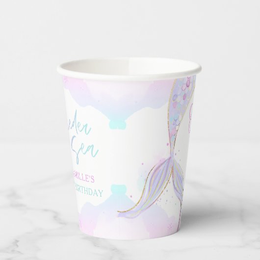 マーメイド1st誕生日パーティーワンダーザシーマーメイド 紙コップ (左)