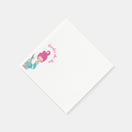 マーメイド1st誕生日パーティーワンダーザシー スタンダードカクテルナプキン (角)