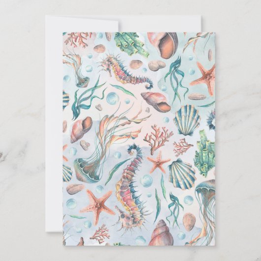 マーメイド1st誕生日パーティーワンダーザシー 招待状 (裏面)