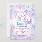 マーメイド1st誕生日パーティーワンダーザシー 招待状 (正面)