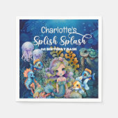 マーメイド1st誕生日パーティー スタンダードカクテルナプキン (正面)