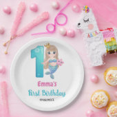 マーメイド1st誕生日パーティー ペーパープレート (パーティー)