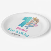 マーメイド1st誕生日パーティー ペーパープレート (アングル)