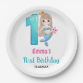 マーメイド1st誕生日パーティー ペーパープレート (正面)