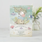 マーメイド1st誕生日パーティー 招待状 (スタンド正面)