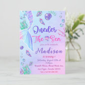 マーメイド1st誕生日ワンダーザシーパーティー 招待状 (スタンド正面)