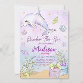 マーメイド1st誕生日ワンダーザシーパーティー 招待状 (正面)