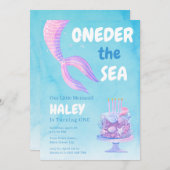 マーメイド1st誕生日ワンダーザシーブルーバジェット 招待状 (正面/裏面)
