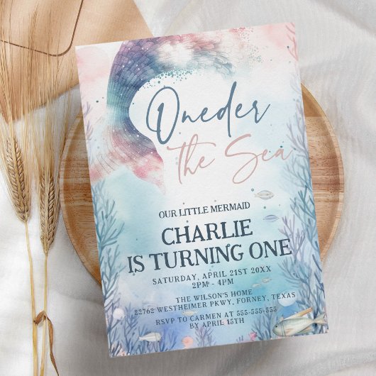 マーメイド1st誕生日ワンダーザ海1st誕生日 招待状