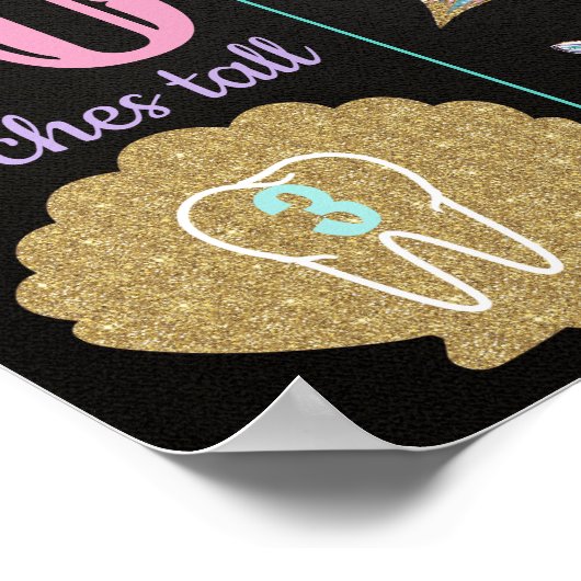 マーメイド1th誕生日ポスター、マイルストーンチャックボード ポスター (角)