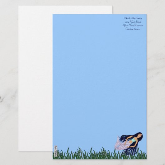 マーメイド2 便箋 (正面/裏面)