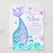 マーメイド2ndバースデーツザシーパーティー 招待状 (正面)
