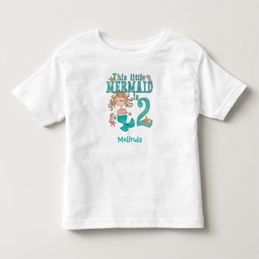 マーメイド2ndバースデー幼児Tシャツ トドラーTシャツ (正面)