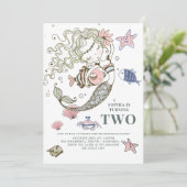 マーメイド2nd誕生日パーティの招待状 招待状 (スタンド正面)