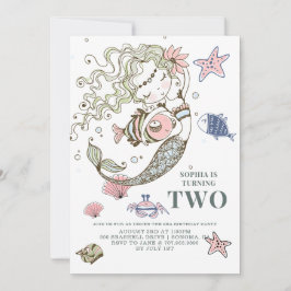 マーメイド2nd誕生日パーティの招待状 招待状