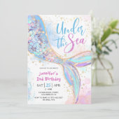 マーメイド2nd誕生日パーティーブルー・アンダーザシー 招待状 (スタンド正面)