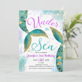 マーメイド2nd誕生日パーティー招待状アンダーザシー 招待状 (スタンド正面)