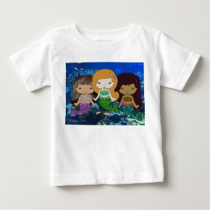 マーメイド3人の幼児用ドレス ベビーTシャツ