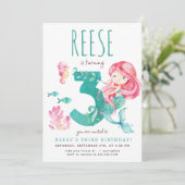 マーメイド3rd誕生日招待状 招待状 (スタンド正面)