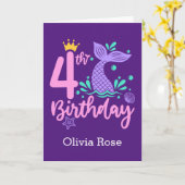 マーメイド4thパーソナライズされた誕生日 カード (黄色い花)