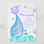マーメイド4th誕生日カーメイドパーティー 招待状 (正面)