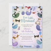 マーメイド4th誕生日カーメイドパーティー 招待状 (正面)